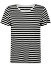 Majestic Round Neck Short Sleeves Sweater In Black