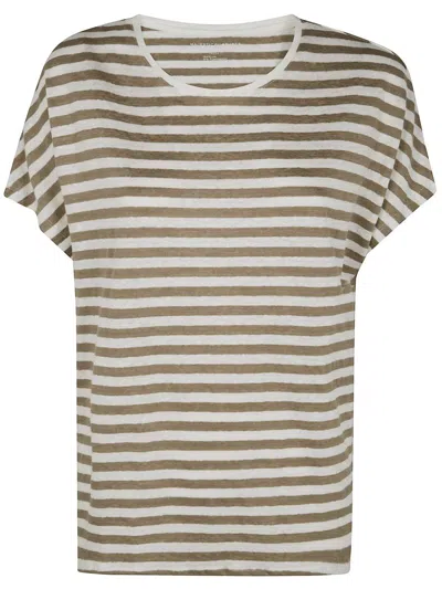 Majestic Filatures Round Neck Short Sleeves Sweater Clothing In Beige