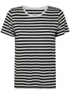 Majestic Round Neck Short Sleeves Sweater In Black