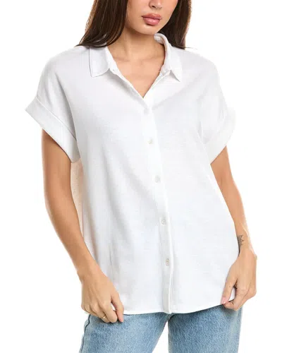 Majestic Filatures Semi Relaxed Linen-blend T-shirt In White