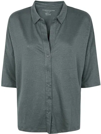 Majestic Filatures Shirt C.cour In Green