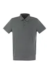 Majestic Short-sleeved Polo Shirt In Lyocell In Grey