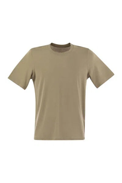 Majestic Filatures Short-sleeved T-shirt In Lyocell And Cotton In Beige