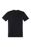 Majestic Short-sleeved T-shirt In Lyocell And Cotton In Blue Marine