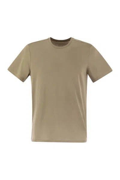 Majestic Filatures Short-sleeved T-shirt In Lyocell And Cotton In Brown