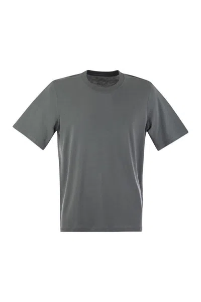Majestic Filatures Short-sleeved T-shirt In Lyocell And Cotton In Grey