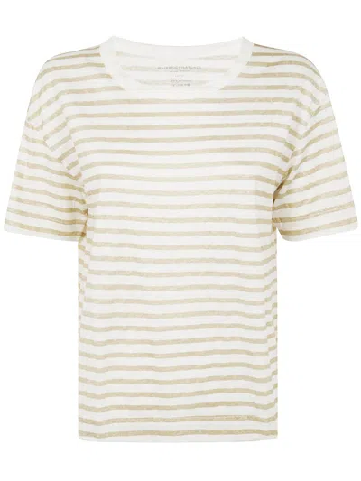 Majestic Filatures Short Sleeves Round Neck Sweater Clothing In Beige