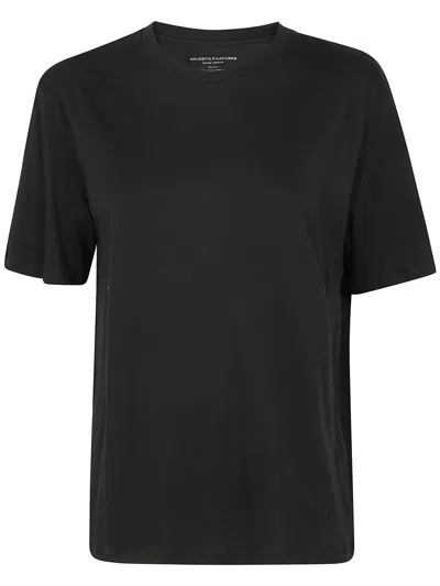 Majestic Filatures Short Sleeves Round Neck Sweater Clothing In Black