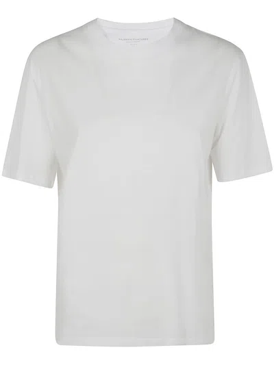 Majestic Filatures Short Sleeves Round Neck Sweater Clothing In White