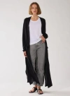 Majestic Filatures Silk Viscose Long Sleeve Cardigan In Black