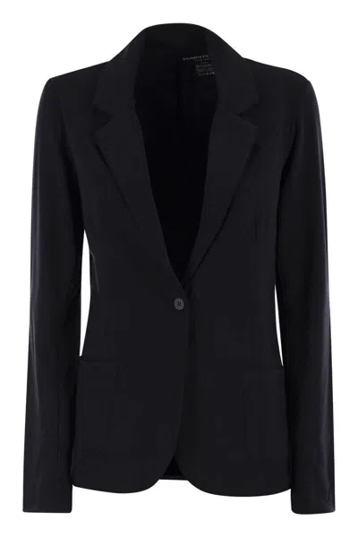 Majestic Filatures Single Button Jacket In Blue