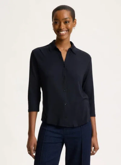 Majestic Filatures Soft Touch 3/4 Sleeve Semi Relaxed Shirt