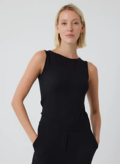 Majestic Filatures Soft Touch Crewneck Tank In Black