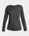 Majestic Filatures Soft Touch Long Sleeve Crewneck T-shirt In Gray