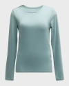 Majestic Filatures Soft Touch Long Sleeve Crewneck T-shirt In Blue