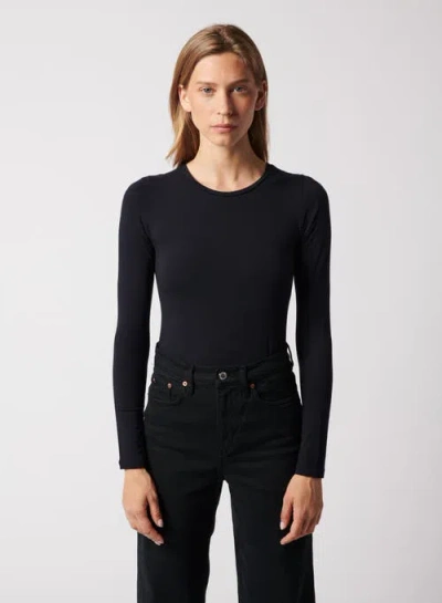 Majestic Pleat Back Tee In Blue