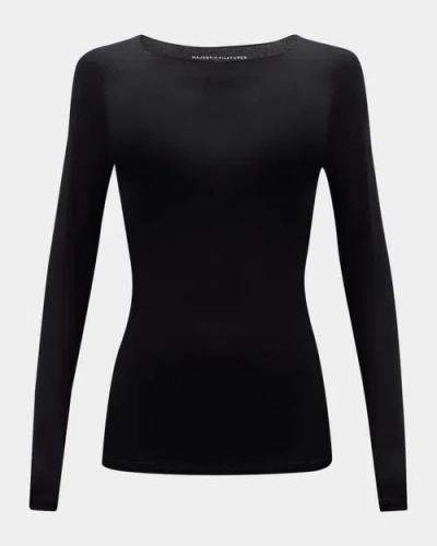 MAJESTIC MAJESTIC FILATURES SOFT TOUCH LONG SLEEVE MERROW EDGE BOATNECK T-SHIRT