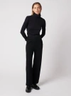 Majestic Filatures Soft Touch Long Sleeve Turtleneck In Noir
