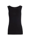 Majestic Filatures Soft Touch Merrow Edge Crewneck Tank In Black