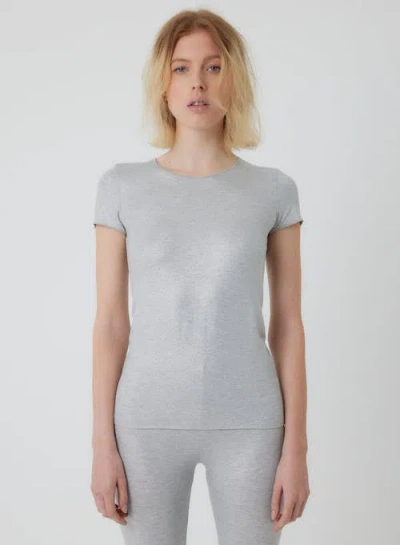 Majestic Filatures Soft Touch Metallic Short Sleeve T-shirt In Gray