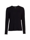 Majestic Filatures Soft Touch Semi Relaxed Long Sleeve Crewneck T-shirt In Black
