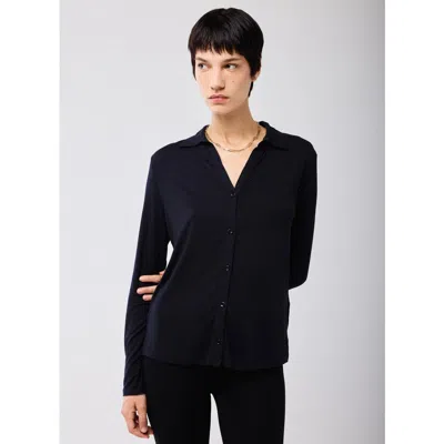 Majestic Filatures Soft Touch Semi Relaxed Shirt In Black