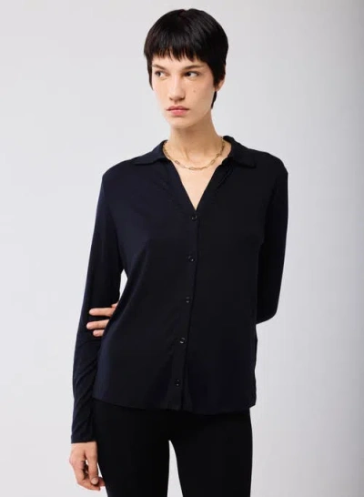 Majestic Filatures Soft Touch Semi Relaxed Shirt In Black
