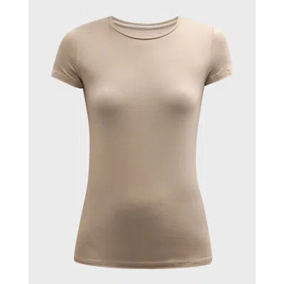 Majestic Filatures Soft Touch Short Sleeve Crewneck T-shirt In Sand