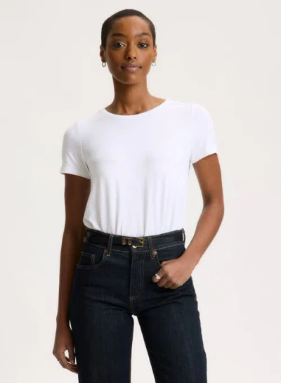 Majestic Filatures Soft Touch Short Sleeve Semi-relaxed Crewneck Tee In White