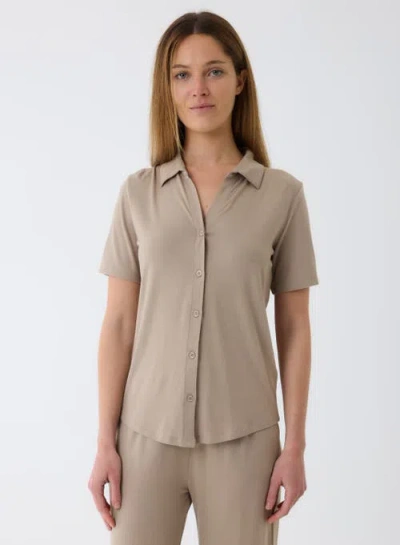 Majestic Filatures Soft Touch Short Sleeve Shirt In Neutral
