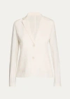 Majestic Filatures Soft Touch Two Button Blazer In White