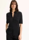 Majestic Filatures Stretch Linen 3/4 Sleeve Pocket Shirt