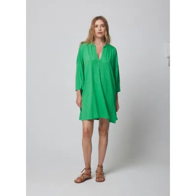 Majestic Filatures Stretch Linen 3/4 Sleeve Tunic Dress