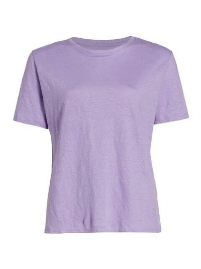 Majestic Filatures Stretch Linen Elbow Sleeve Semi Relaxed Crewneck T-shirt