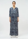 Majestic Filatures Stretch Linen Maxi Dress In Blue