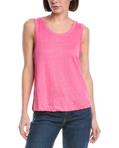 Majestic Filatures Stretch Linen-blend Tank Top In Pink