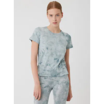 Majestic Filatures Stretch Organic Cotton Short Sleeve Crewneck In Blue