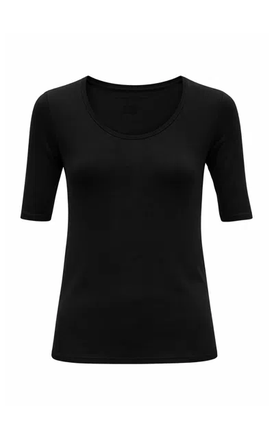 Majestic Filatures Stretch-jersey T-shirt In Black
