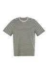 Majestic Striped Linen Crew-neck T-shirt