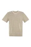 Majestic Filatures Striped Linen Crew-neck T-shirt
