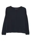 Majestic Cotton-cashmere Blend Sweater With Relaxed Fit In Blue