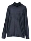 Majestic High Turtleneck Blue Sweater With Subtle Shimmer In Blue