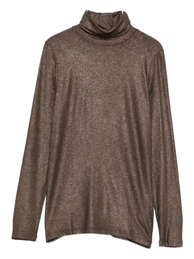 MAJESTIC MAJESTIC FILATURES BROWN TURTLENECK SWEATER