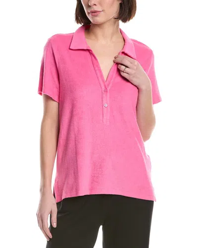 Majestic Filatures Terry Polo Shirt In Pink