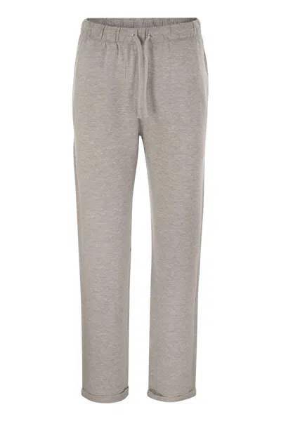 Majestic Filatures Trousers With Drawstring Waist In Gray