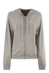 Majestic Filatures Viscose Hoodie In Gray