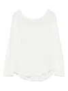 Majestic White Linen With Crew Neck