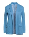 Majestic Filatures Woman Blazer Azure Size 1 Viscose, Elastane In Blue