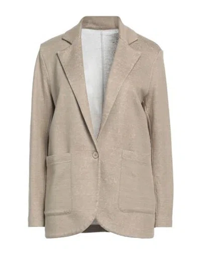 Majestic Filatures Woman Blazer Beige Size 1 Linen