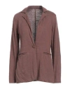 Majestic Filatures Woman Blazer Brown Size 1 Linen, Elastane In Brown